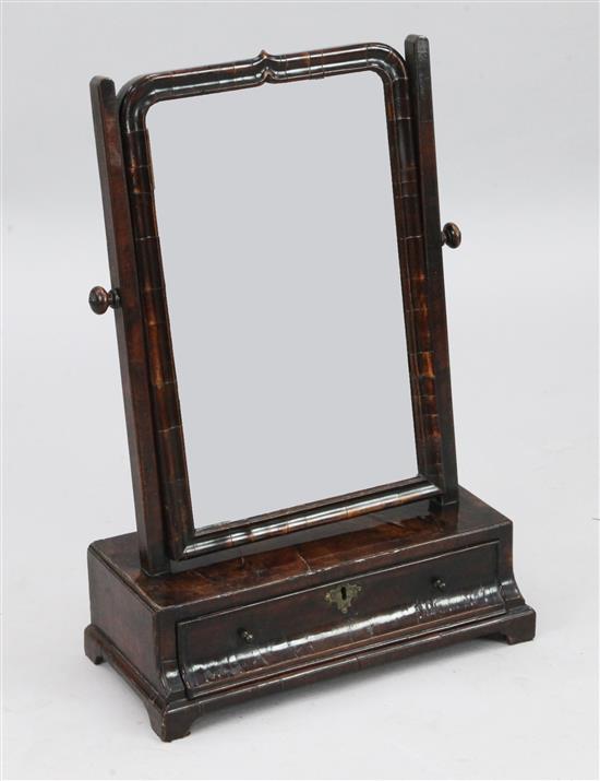A George II walnut toilet mirror, W.1ft 6in. H.2ft 2in.